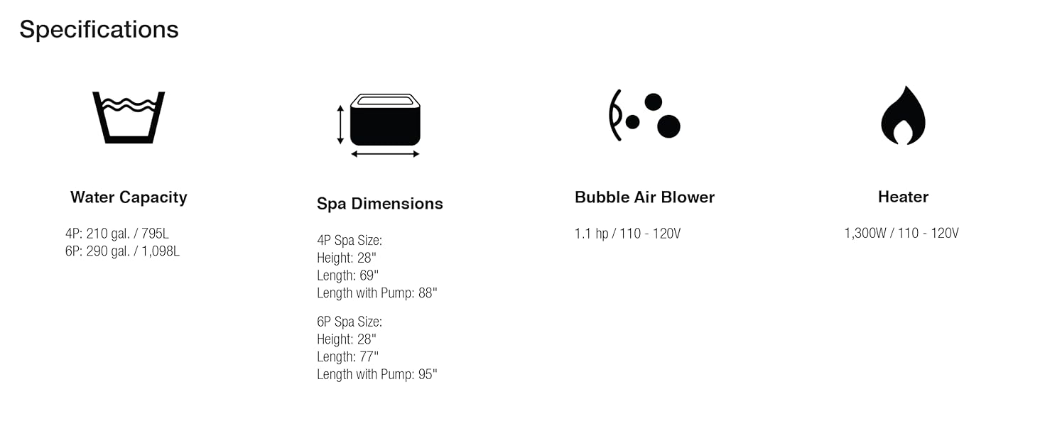 Intex 28449EP PureSpa Plus Greystone Inflatable Square Hot Tub Spa, 83 x 28&amp;#34;