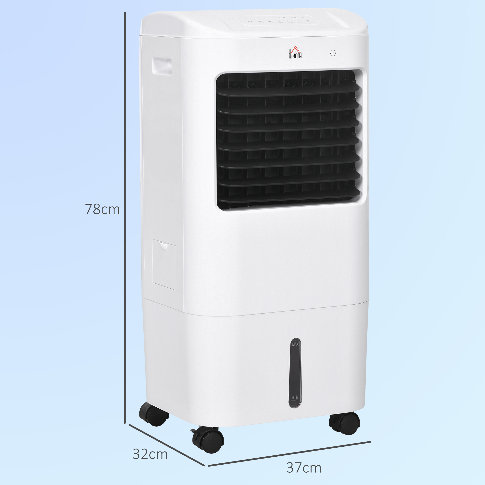 Mobiele Luchtkoeler/Airconditioner met 3 Modi, 7,5-uurs Timer, Verrijdbaar, Kunststof, Wit