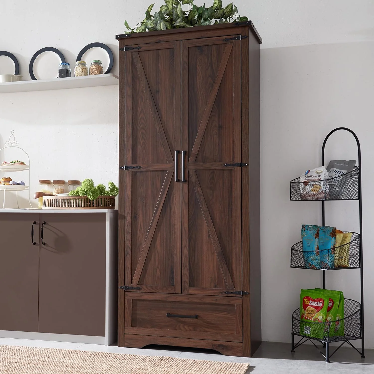 JXQTLINGMU Farmhouse Kitchen Pantry - 72