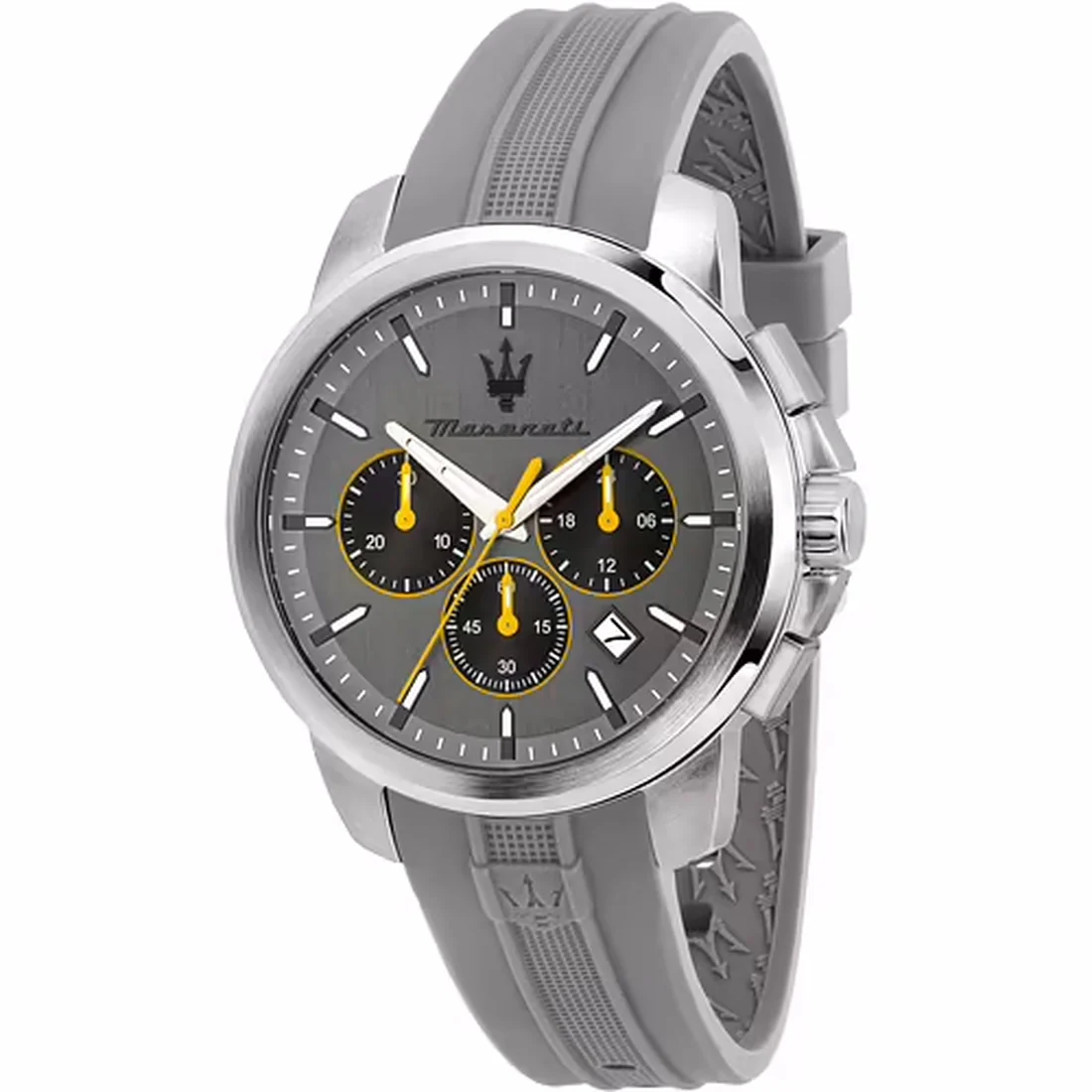 Orologio Maserati Successo crono quadrante grigio cinturino in gomma grigio R8871621043
