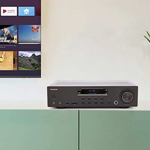 Aiwa AMU 120BT BK Amplificador HiFi Bluetooth 60W   60W RMS. USB/SD MP3. Mic in : Elettronica