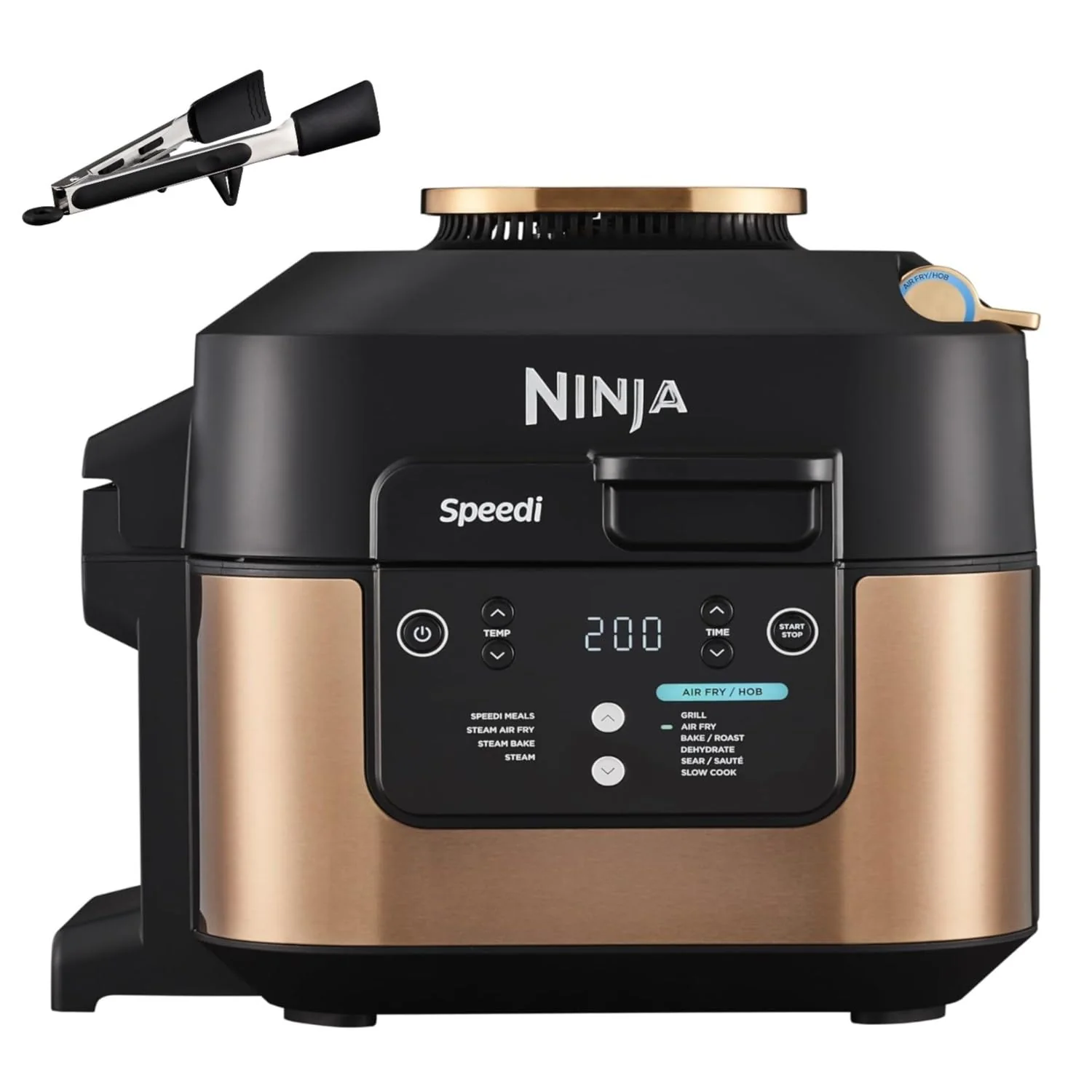 2025 Ninja Speedi Multikoker, 5,7L, 10-in-1 Multikoker, Airfryer, Slow Cooker, Grillen, Bakken, Zwart & Koper ON400EUCP