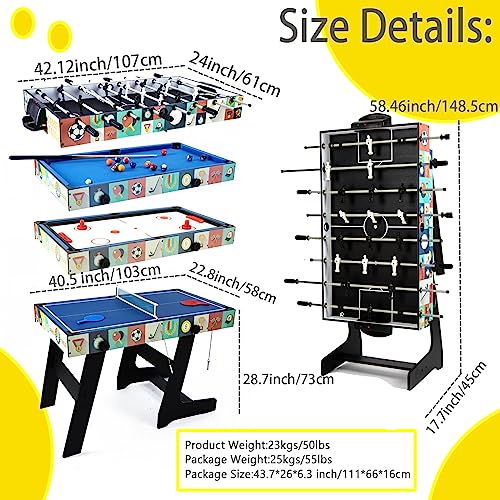 HLC  tavolo multigioco 4 in 1, pieghevole, biliardo, calcio balilla, Hockey, ping pong, 121,5 x 61 x 81,3 cm : Amazon.it: Sport e tempo libero