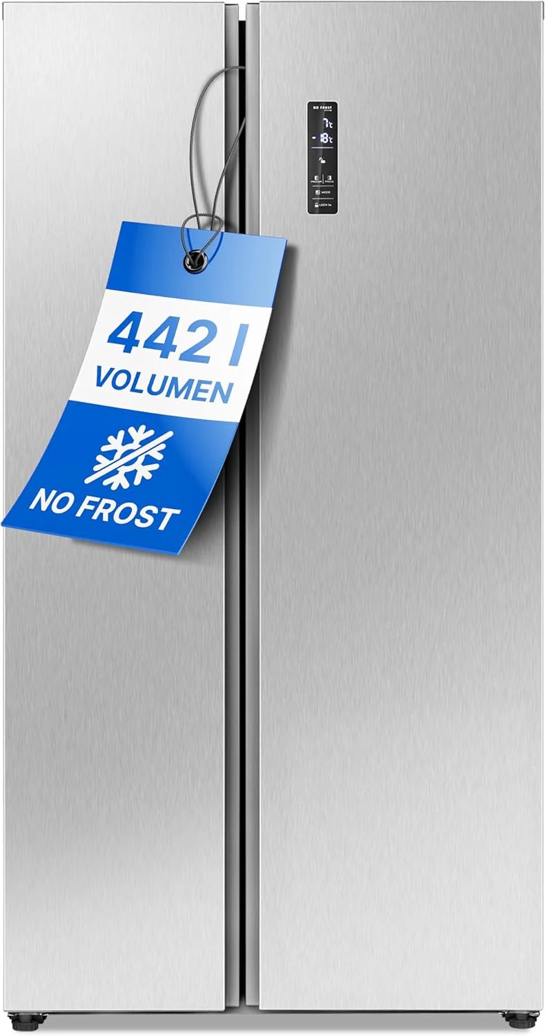Bomann? side-by-side koel-vriescombinatie | No Frost | 442L inhoud | Koelkast met vriesvak | Koelkast met MultiAirflow-technologie | Verbruik 287 kWh/jaar | SBS 7344 inox