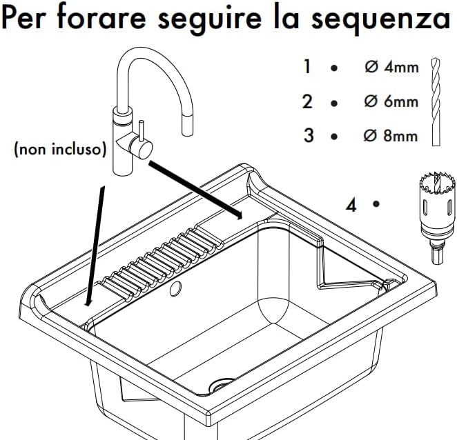 Adventa: Mobile lavatoio in resina di PP, Facile da montare, Vasca Resistente agli acidi di uso comune, Lavanderia, Garage, Esterno, 60L x 50P x 85H cm, Bianco
