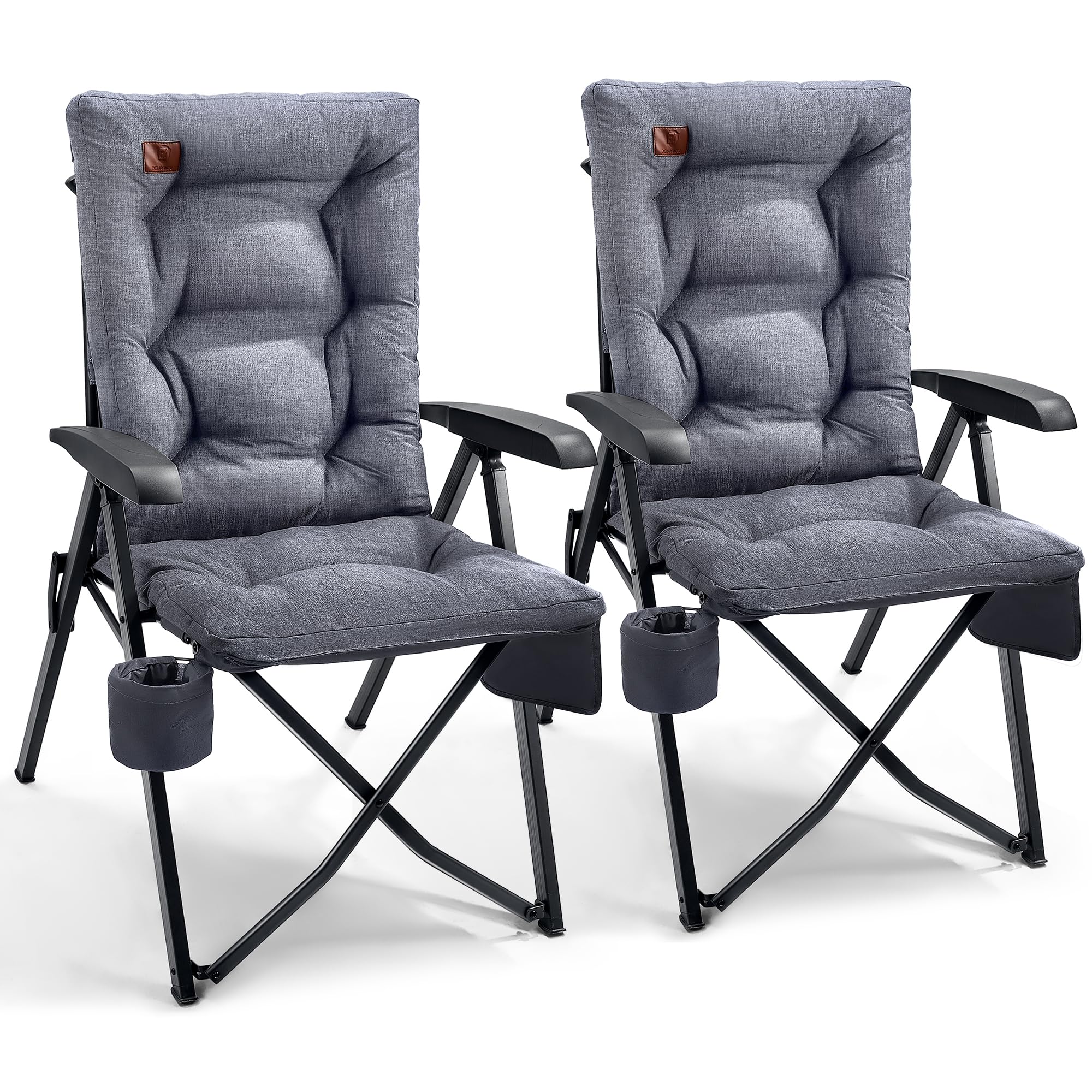 EVER ADVANCED Campingstuhl faltbar mit verstellbarer Rückenlehne gepolstert bis 150 kg belastbar robust