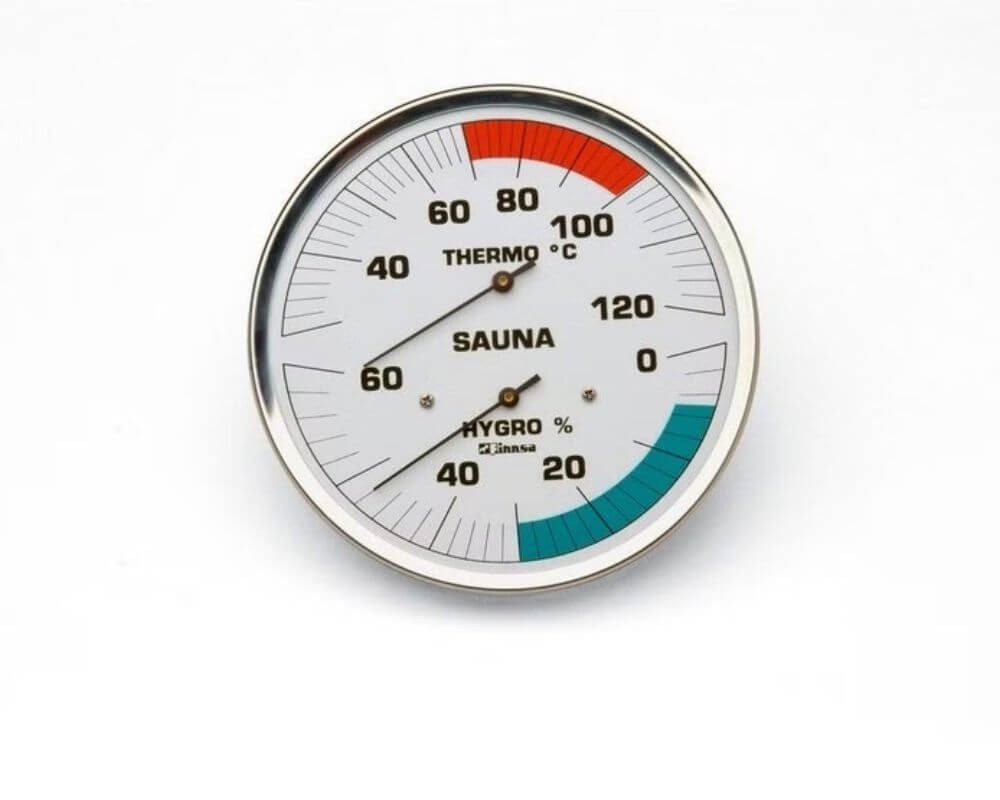 Hygrometer Sauna-Hygrotherm mit 130 mm Skala - mit Flansch