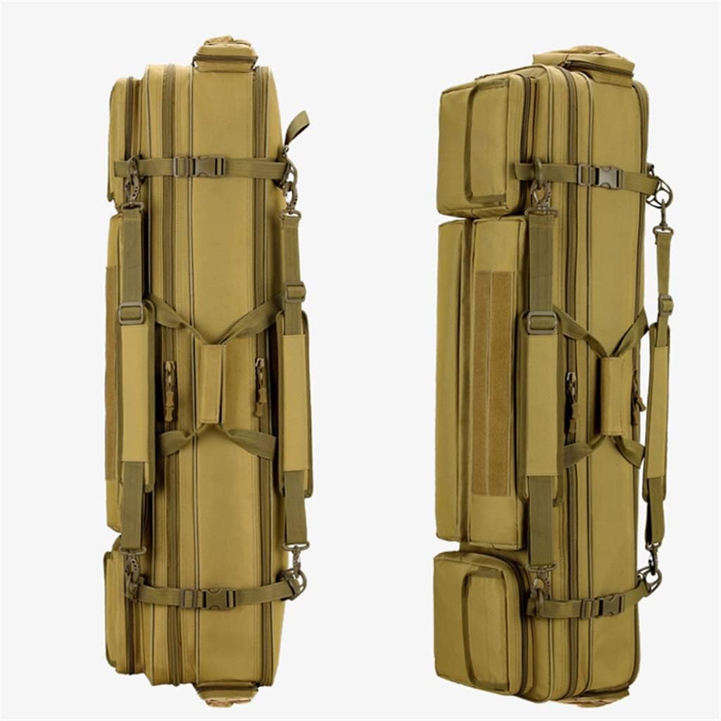 Tragbare Angelruten-Tasche, 2 Etagen, Angelruten-Werkzeug-Aufbewahrung, Tragetasche, Angelzubehör (Khaki, 120 cm)