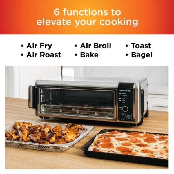 Ninja SP100 Foodi 6-in-1 Digital Air Fry Oven, Large Toaster Oven, Flip-Away for Storage