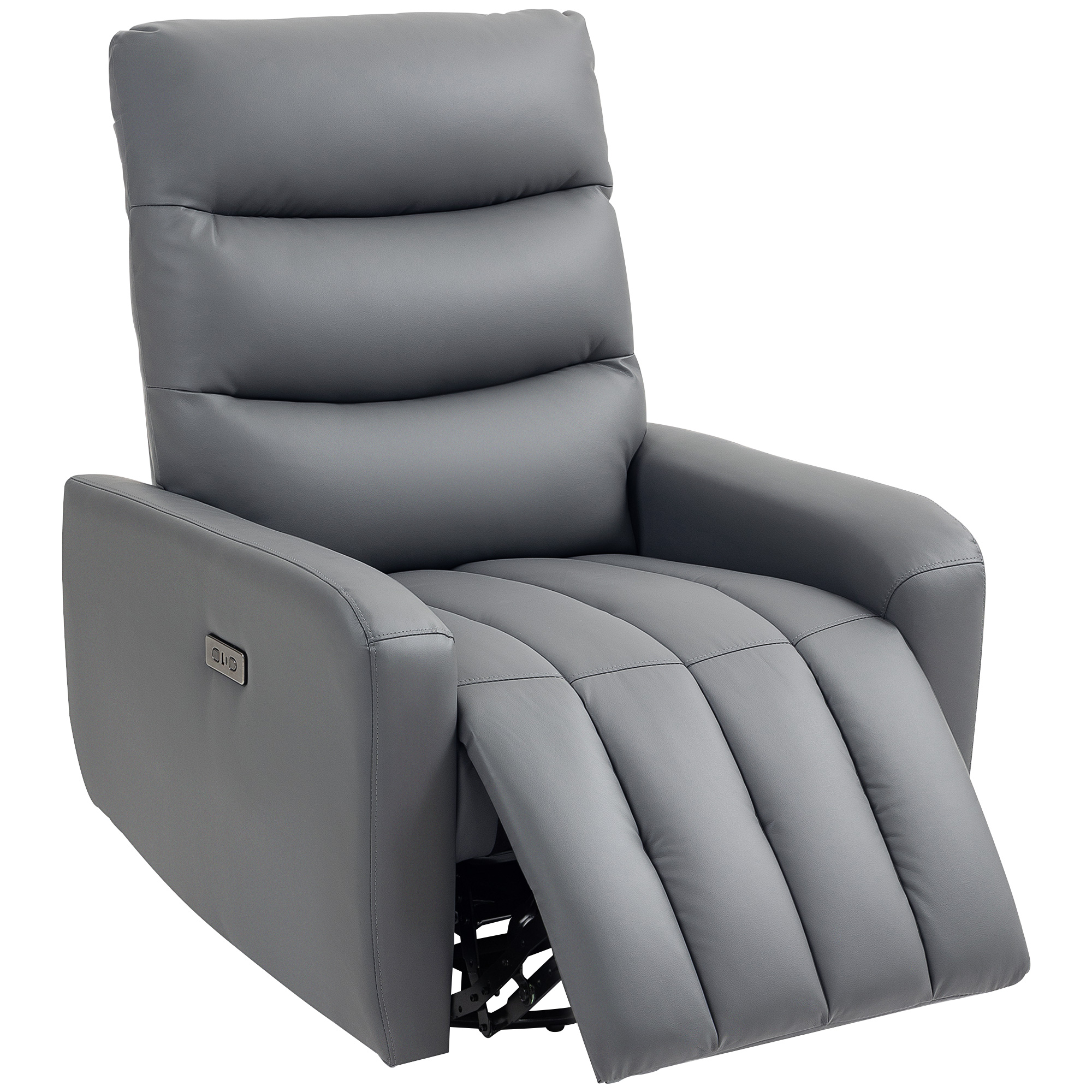 HOMCOM Relaxsessel, Polstersessel mit Liegefunktion, Fernbedienung, USB-Anschluss, Grau