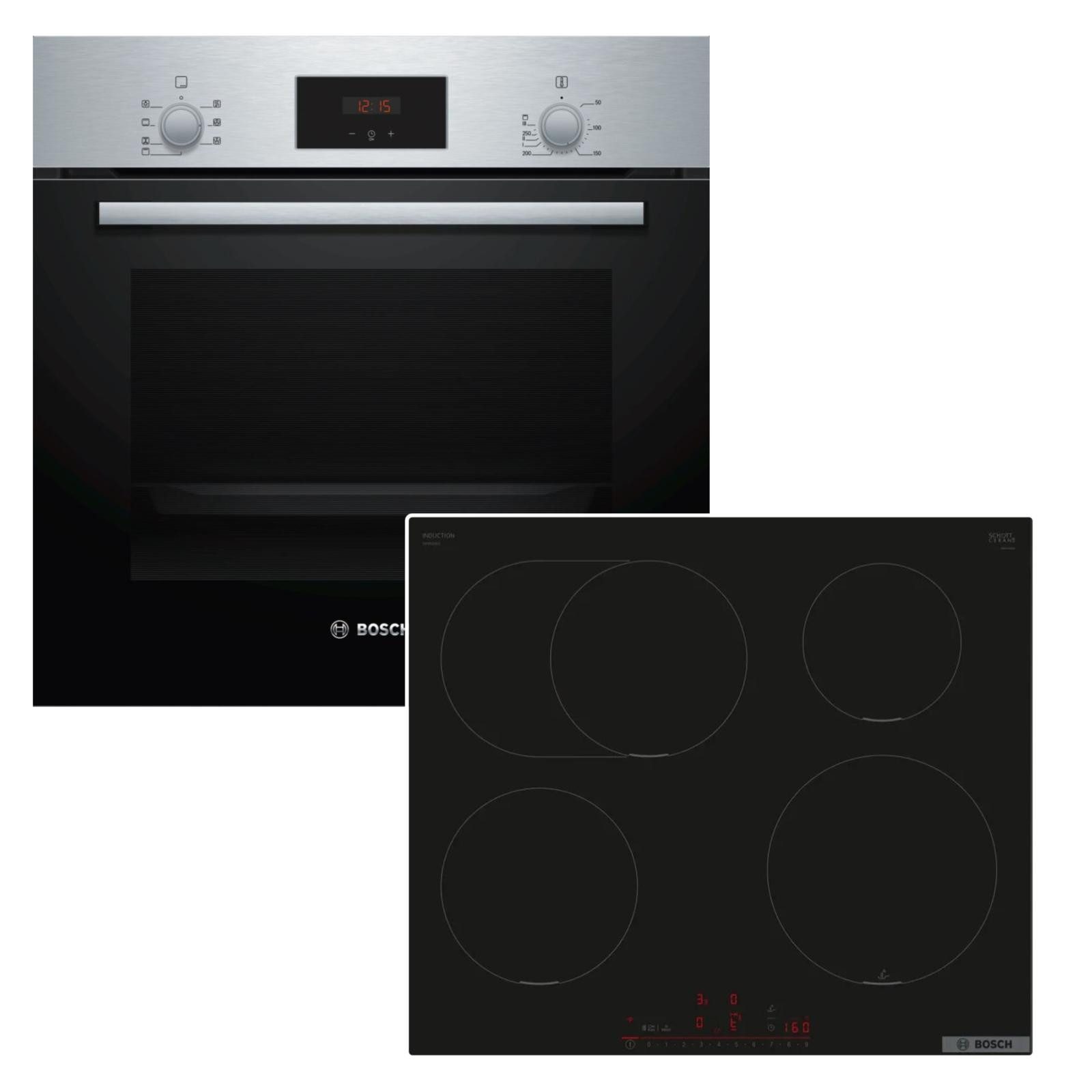 Backofen-Set 66L 3D Heißluft EcoClean Induktionskochfeld PowerBoost PerfectFry
