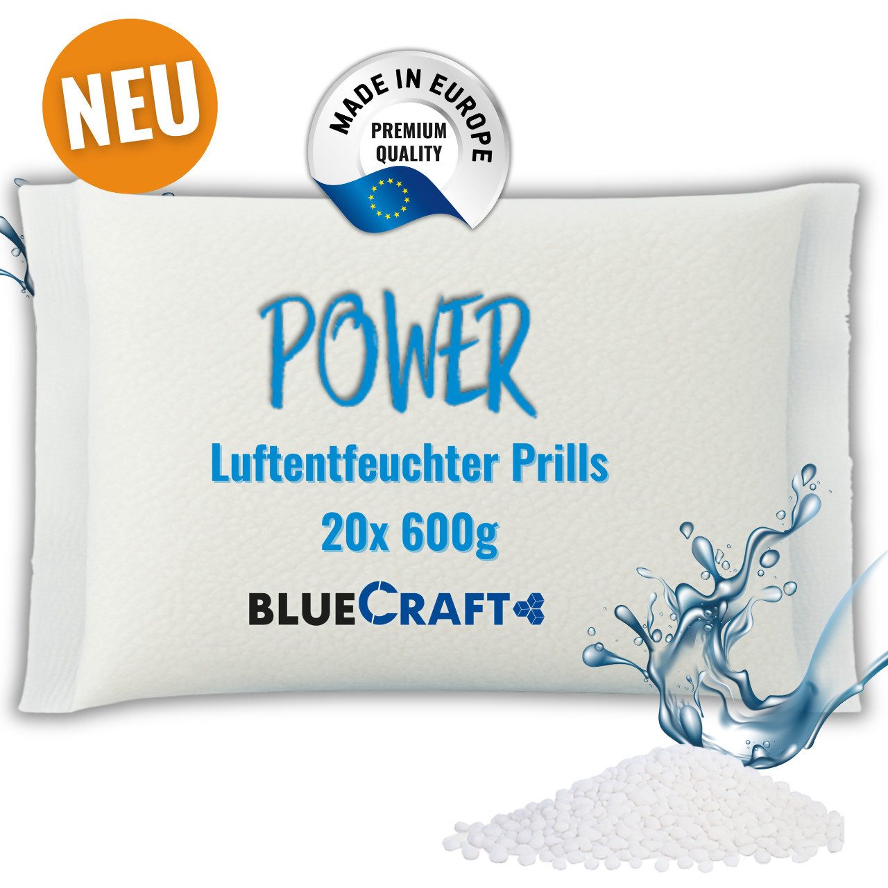 Granulat-Luftentfeuchter 20x 600g Prills im Vliesbeutel Nachfüllpack gegen Feuchtigkeit Keller