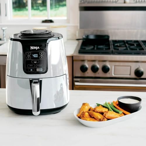 Ninja 4 Quart Air Fryer, Ceramic Coated, Multi Function (Air Fry, Reheat, Dehydrate), Fast Cooking, 75% Less Fat, Dishwasher Safe, White Color : Home & Kitchen