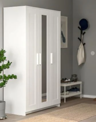 IKEA BRIMNES Armadio con 3 Ante – Bianco, 117x190 cm