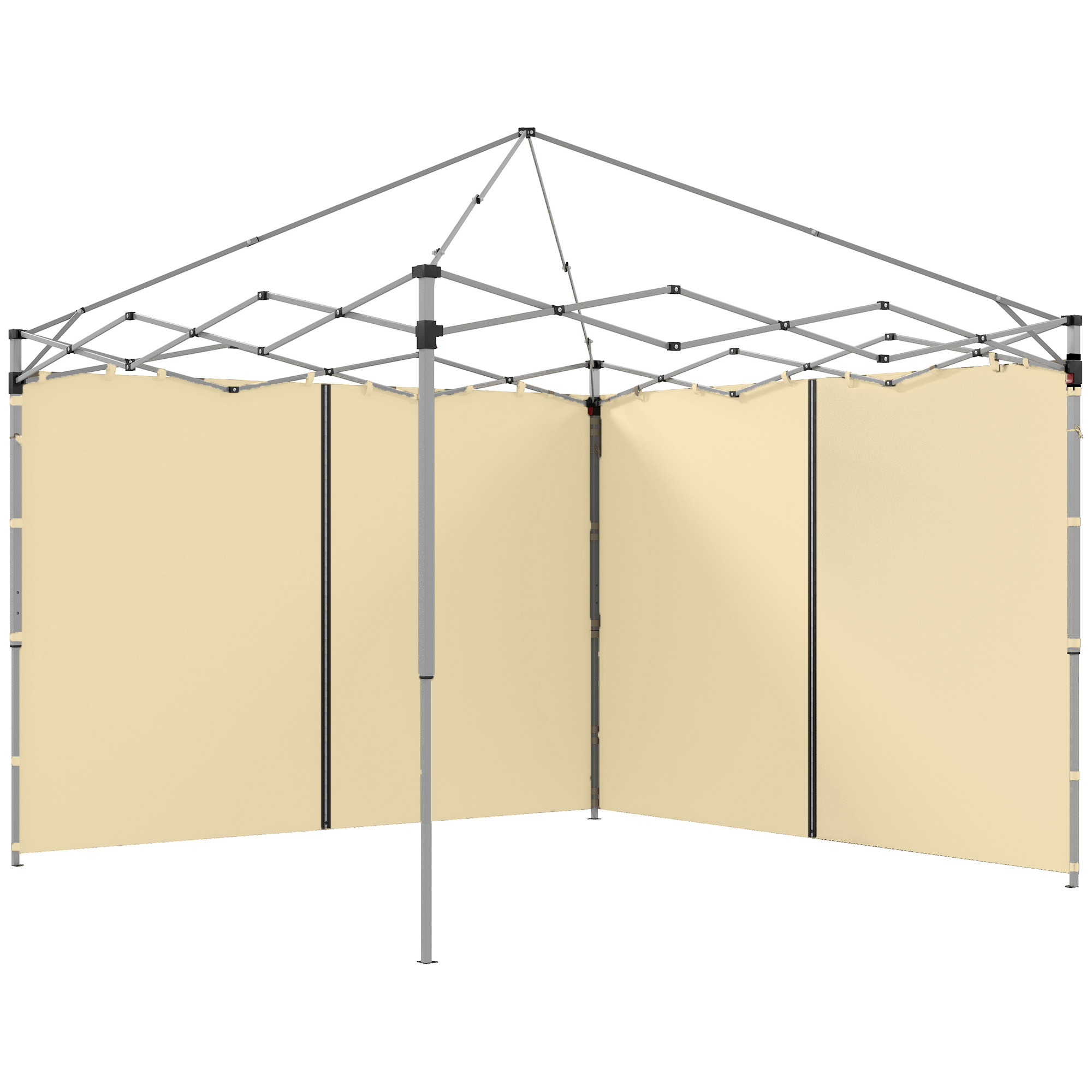 Outsunny Ersatzseitenwände für Pavillon, Seitenwände für 3 x 3 oder 3 x 6 m Pavillon 2 Stück beige