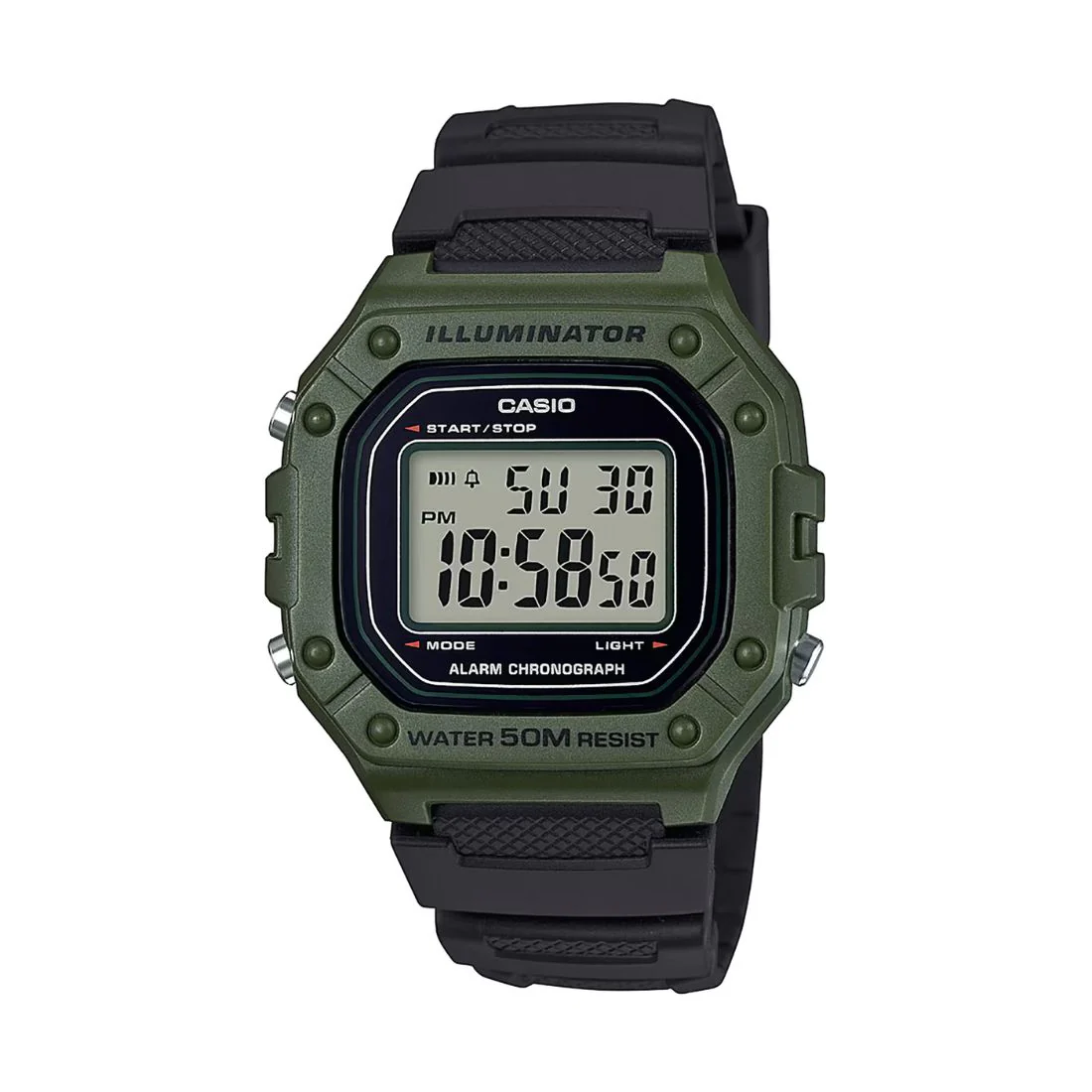 Orologio Casio W-218H-3AVEF in resina verde
