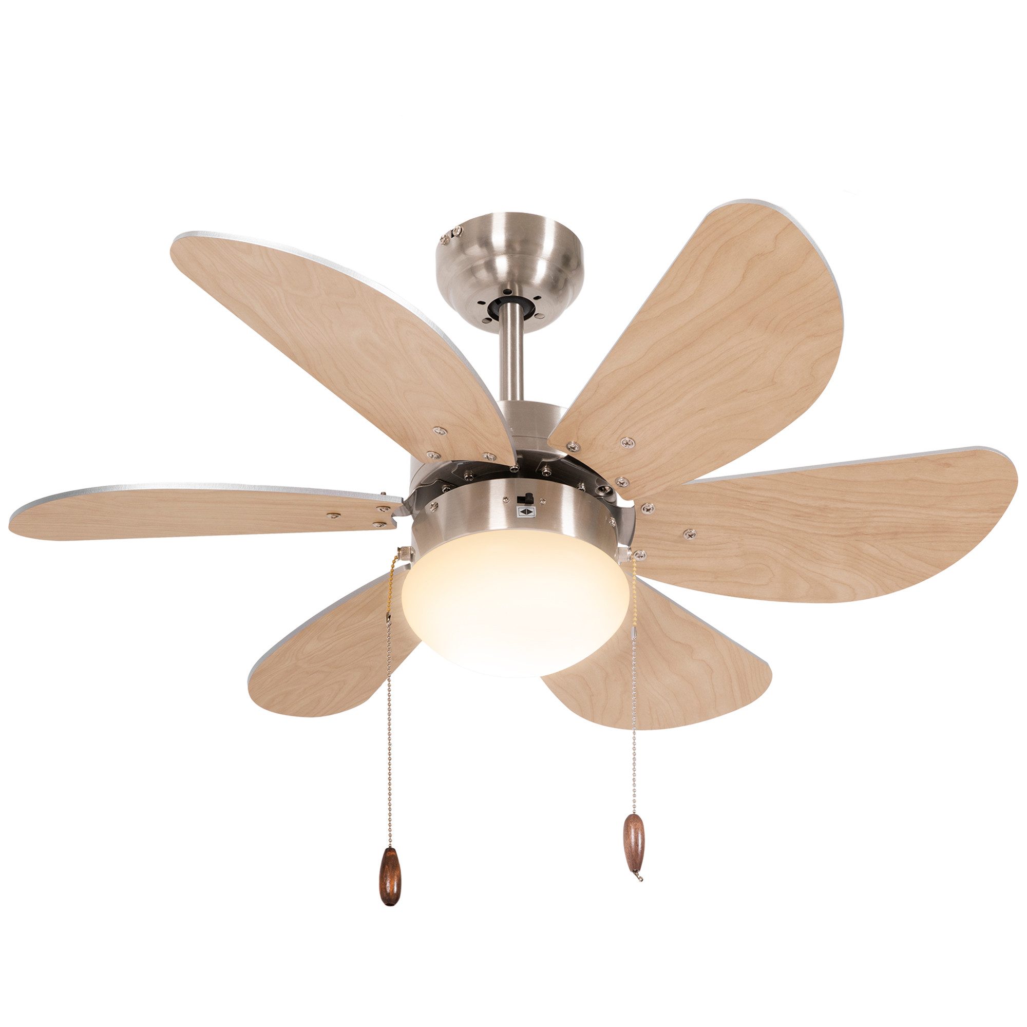 Deckenventilator Licht mit 6 umkehrbaren Flügeln, Kettenzugschalter
