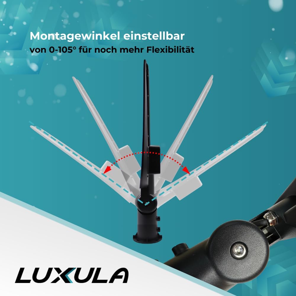 LUXULA LED Straßenlaterne 50W 8 Stück, 5800 Lumen, 5000K Neutralweiß, IP65 Wasserdicht, Mastleuchte, Straßenlampe, Aussenleuchte, Wegeleuchte für Hof, Parkplatz, Einfahrt und Gartenwege