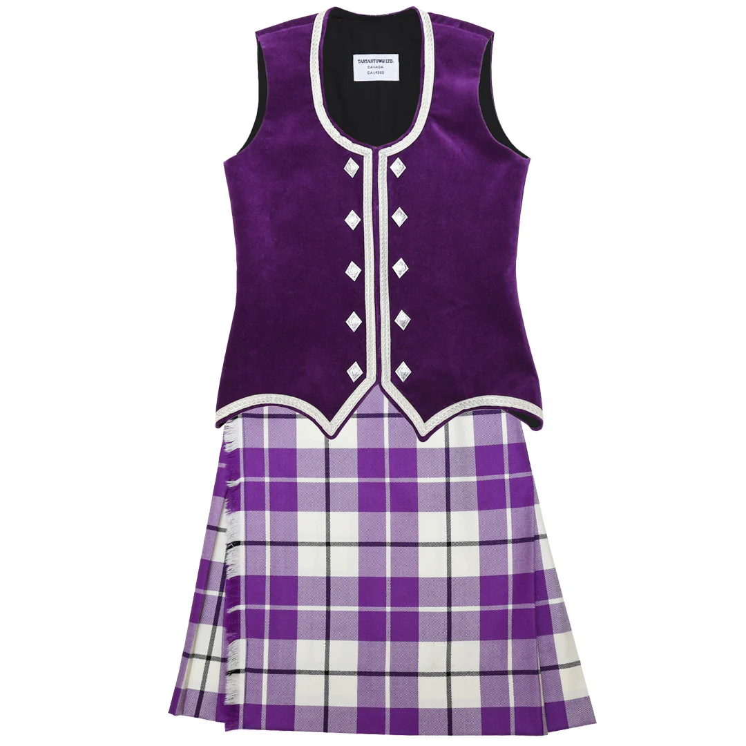 Size 12 Slim Purple McRae of Conchra Kiltie and Vest