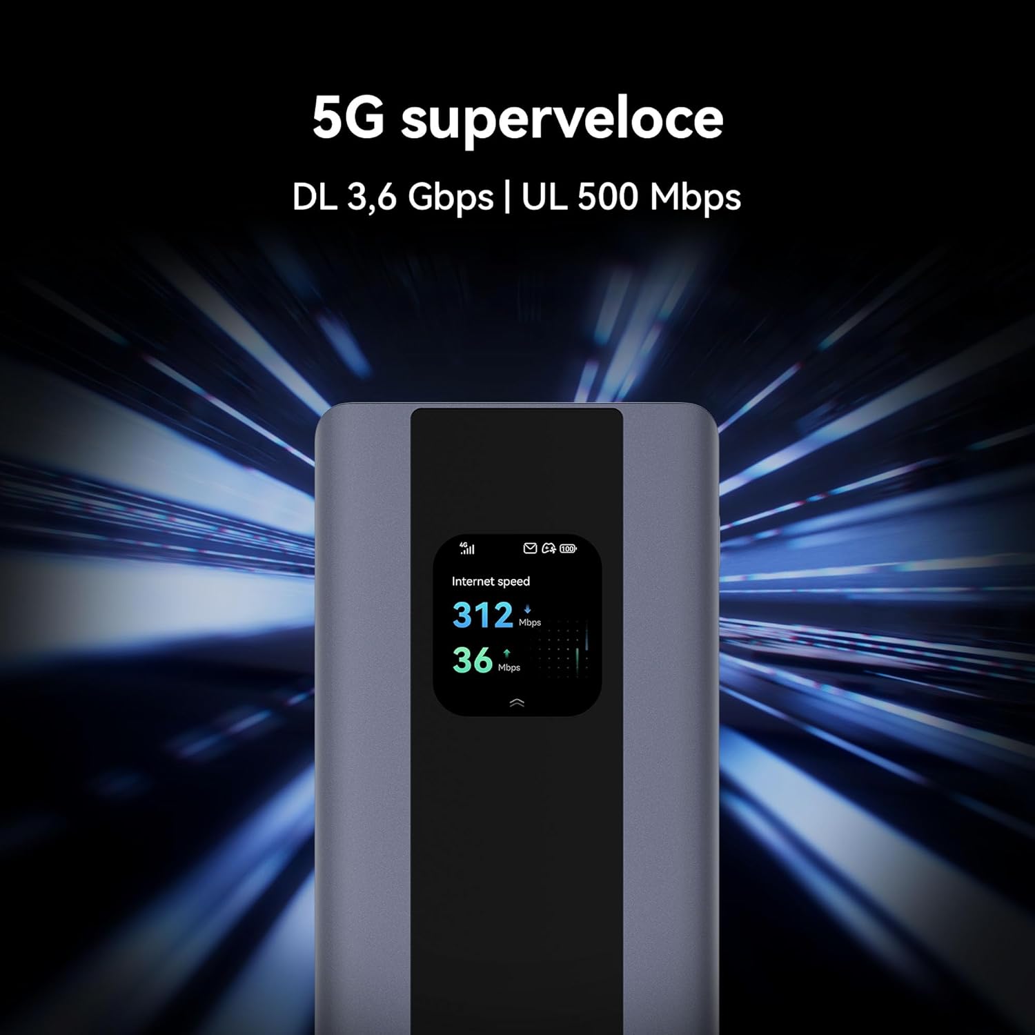 Router mobile e hotspot mobile portatile 5G Mobile WiFi Pro 5, E6888, Wi-Fi 6 AX3000, DL 3600 Mbps/UL 500 Mbps, con scheda SIM, batteria da 7000m Ah come accumulatore di carica