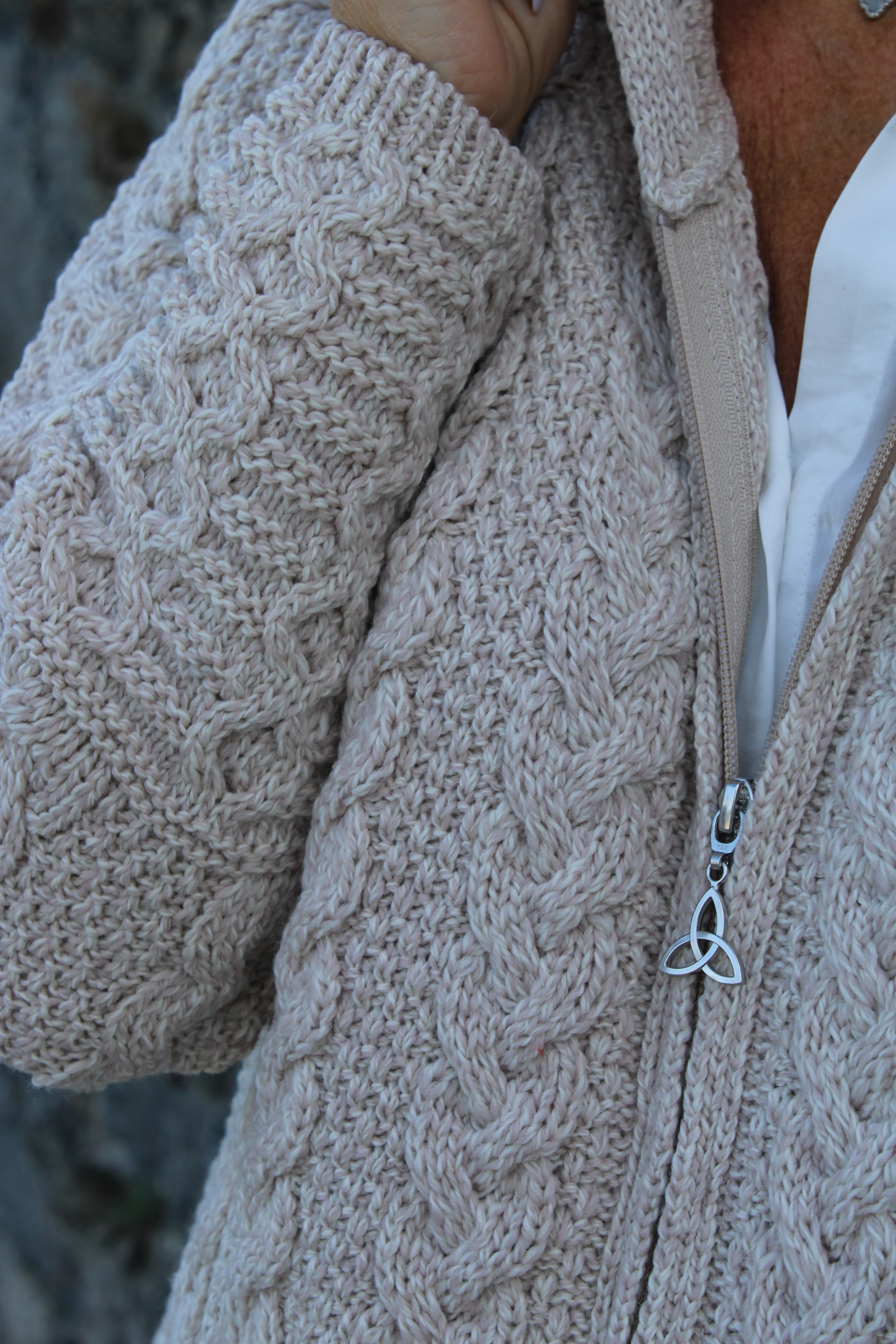 Long Hooded Zip Cardigan , Parsnip