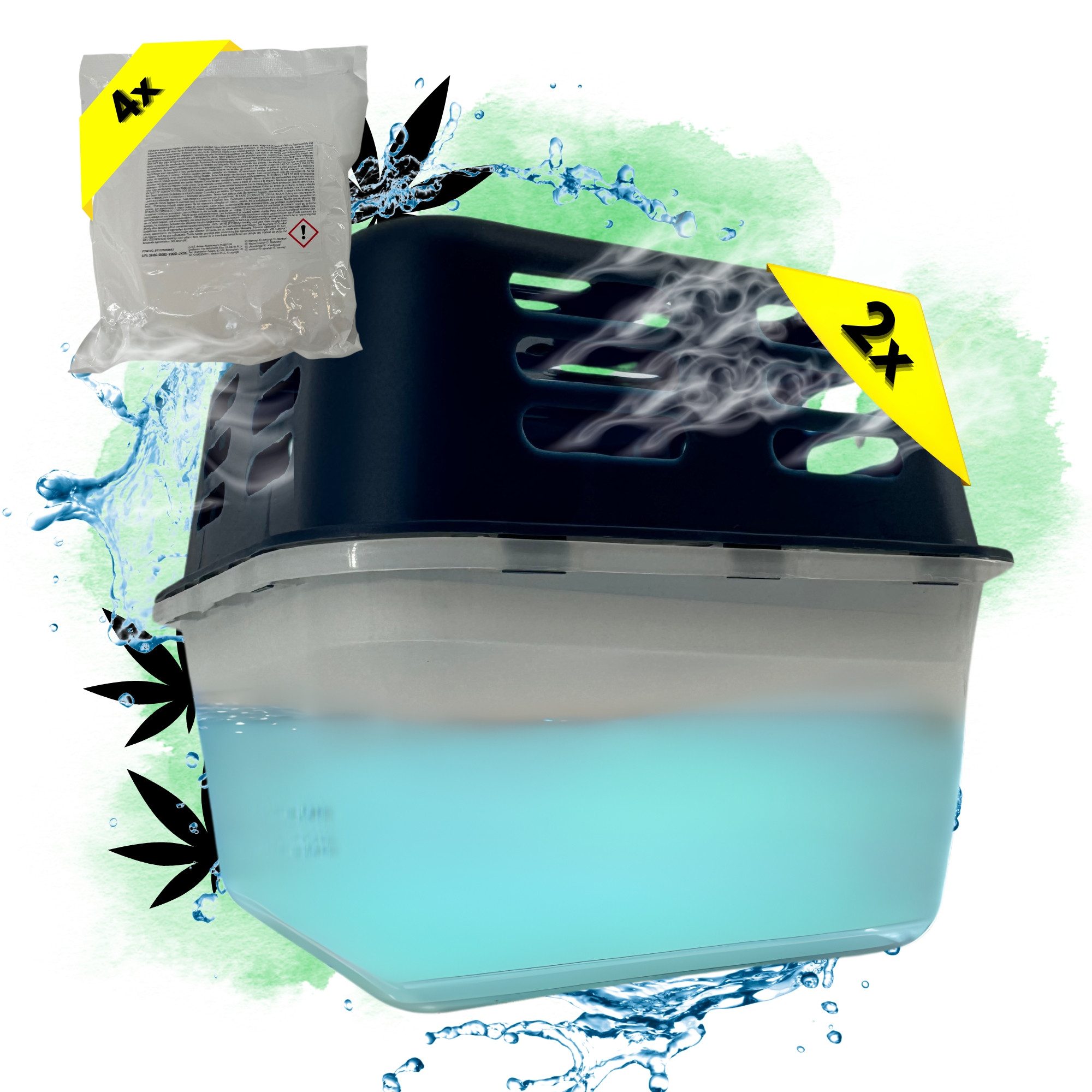 Granulat-Luftentfeuchter 2 Luftentfeuchter + 4 Granulat für Growbox Grower Grow Zubehör Box