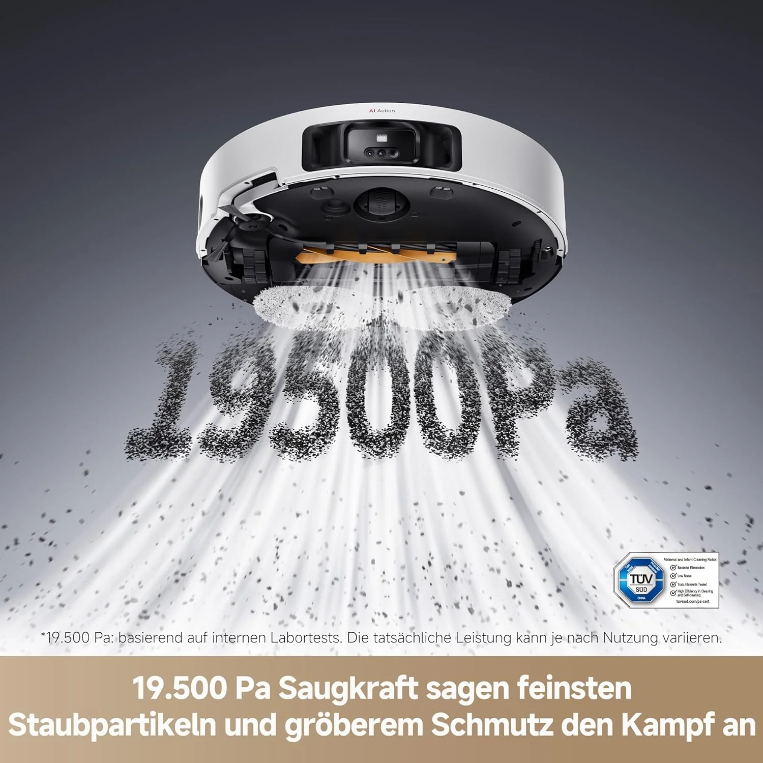 dreame L50 Pro Ultra Saug- und Wischroboter mit automatischer Entleerung und selbstständiger Reinigung des Wischmopps, intelligenter Hindernisvermeidung und 360°-Navigation, 19.500 Pa Saugleistung