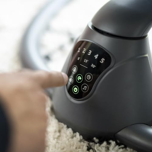 Maxi Cosi Cassia Sdraietta Neonati Elettrica per Bambini, 0 6 mesi, max 9 kg, Altalena Neonato Girevole 360°, Reclinabile, Rilevamento Automatico Movimento, 5 Velocità, 12 Melodie, Beyond Grey : Prima infanzia