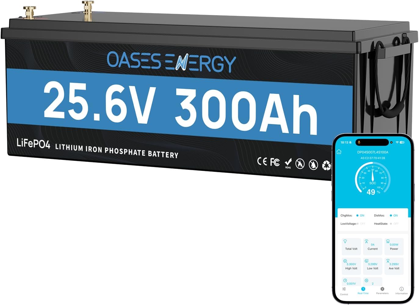 Batteria LiFePO4 24V 300Ah con Bluetooth 200A BMS, 7680Wh Batteria Litio 24V per Fotovoltaico Accumulo, Caravan, Barche, Trolling Motors, Solare, Nautica,Off-Grid
