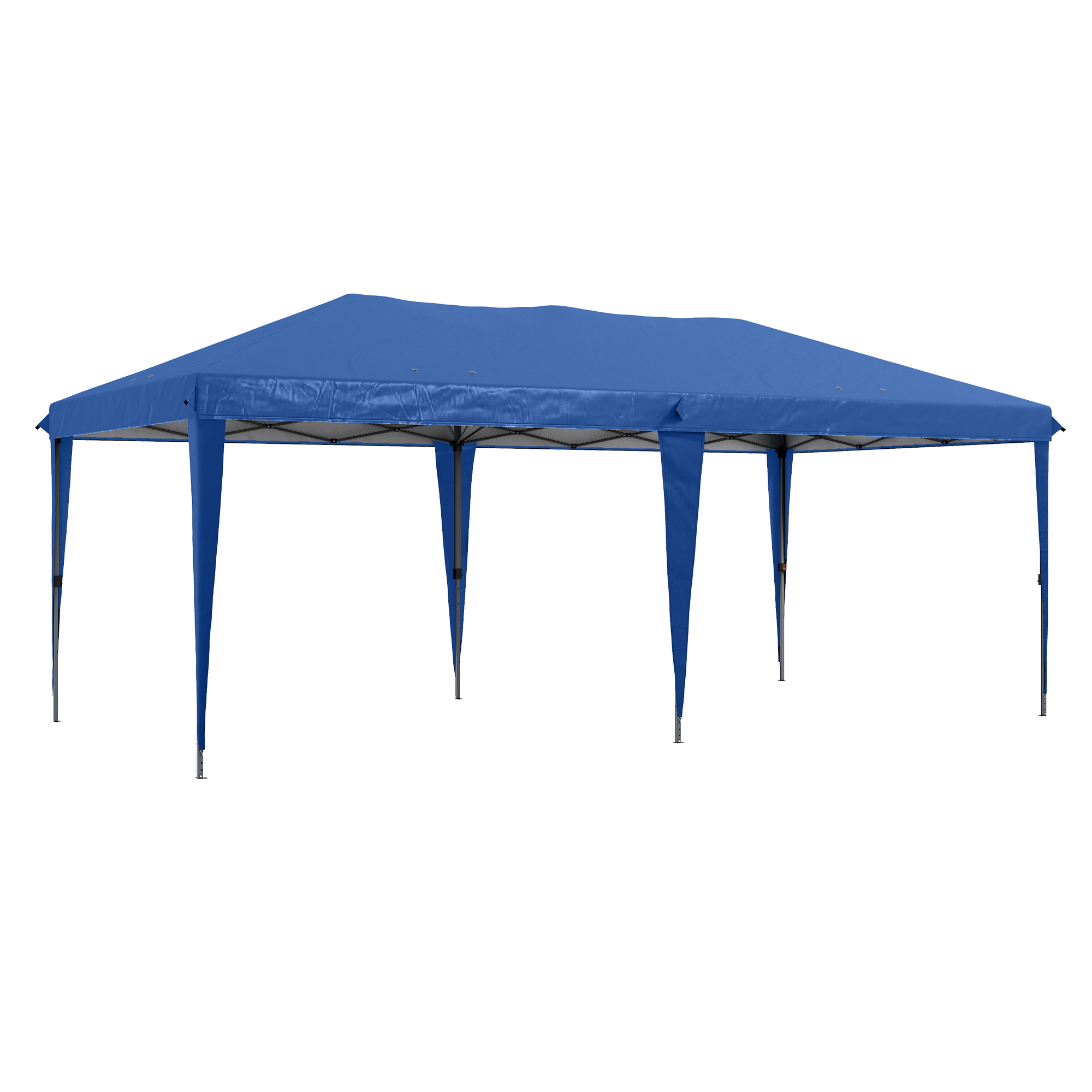Outsunny Faltpavillon Gartenzelt Partyzelt,  faltbar, wetterbeständig, 5,9 m x 2,95 m x 2, m, Blau