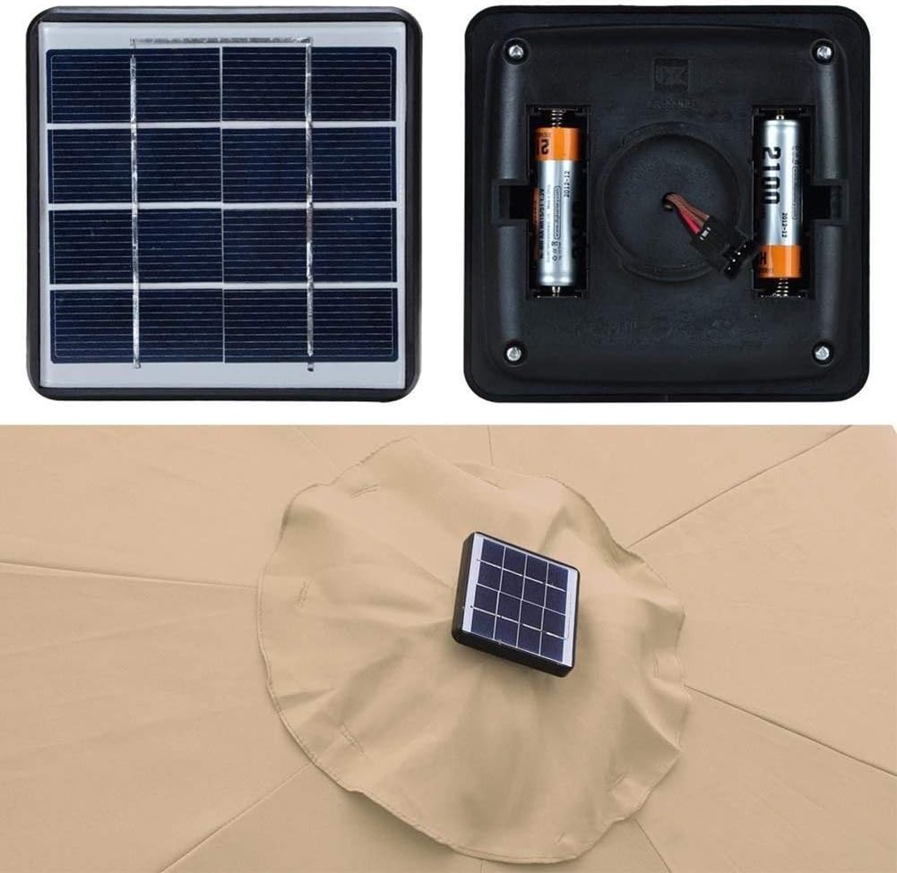 Sonnenschirme, 2,5 M, Kurbel-Solarlicht, Regenschirm, Markt, Terrasse, Outdoor, Led-Schirme, Selbstaufladender Led-Gartenschirm (Lila)