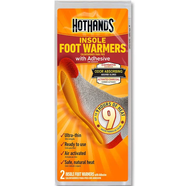 HotHands Insole Foot Warmers, 16 Pairs &ndash; Up to 9 Hours Heat, Adhesive Backing