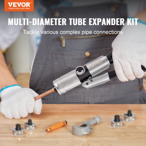 VEVOR Hydraulischer Rohrexpander HAVC-Stauchwerkzeug 3/8" bis 1-1/8" 7 Expanderköpfe