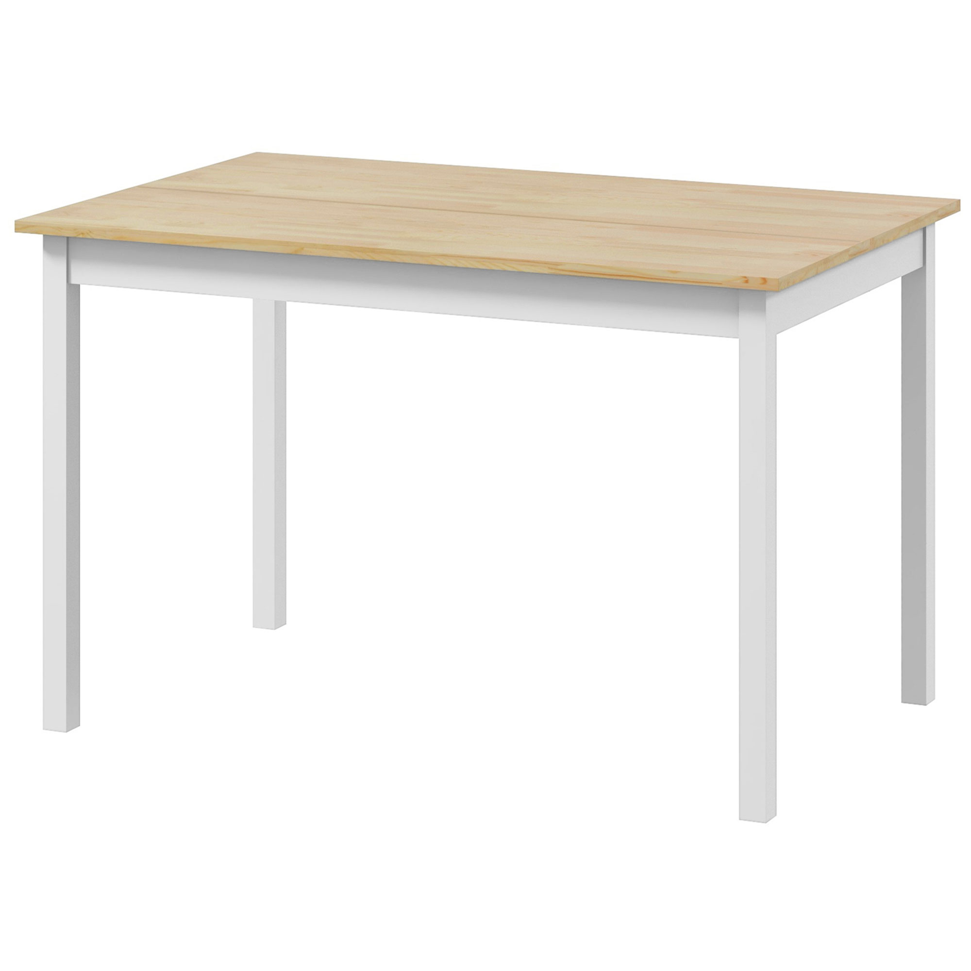 HOMCOM Esstisch Küchentisch Massivholzstruktur 4 Personen Vintage-Design 120 cm Natur und Weiß