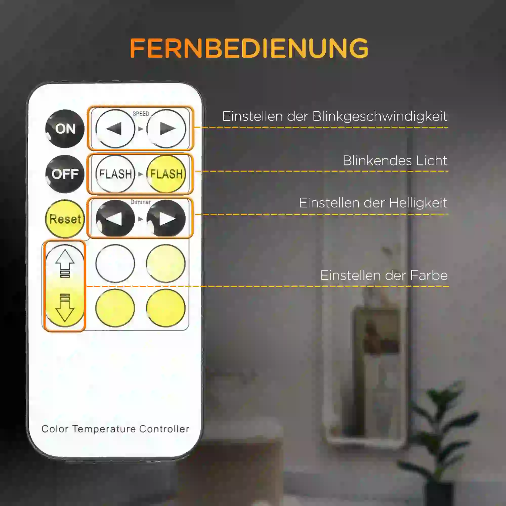 HOMCOM Standspiegel LED dimmbar 3 Lichtfarben freistehend/Wandmontage