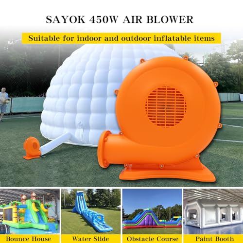 SAYOK Ventilatore gonfiabile per Bounce House Air Blower Fan Commercial per Bounce House Bouncy Castle e Jump Slides (450, Watts) : Amazon.it: Giochi e giocattoli