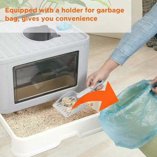 Foldable Cat Litter Box �C Dual-Entry Design, Fully Enclosed & Easy Clean