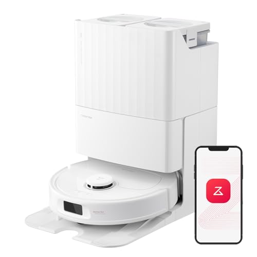 roborock Qrevo Plus Robot Vacuum and Mop with FlexiArm Design Edge Mopping, Self Emptying, 10 mm Liftable Mops, Auto Mop Washing & Drying, Reactive Tech Obstacle Avoidance, 7,000 Pa Suction, White