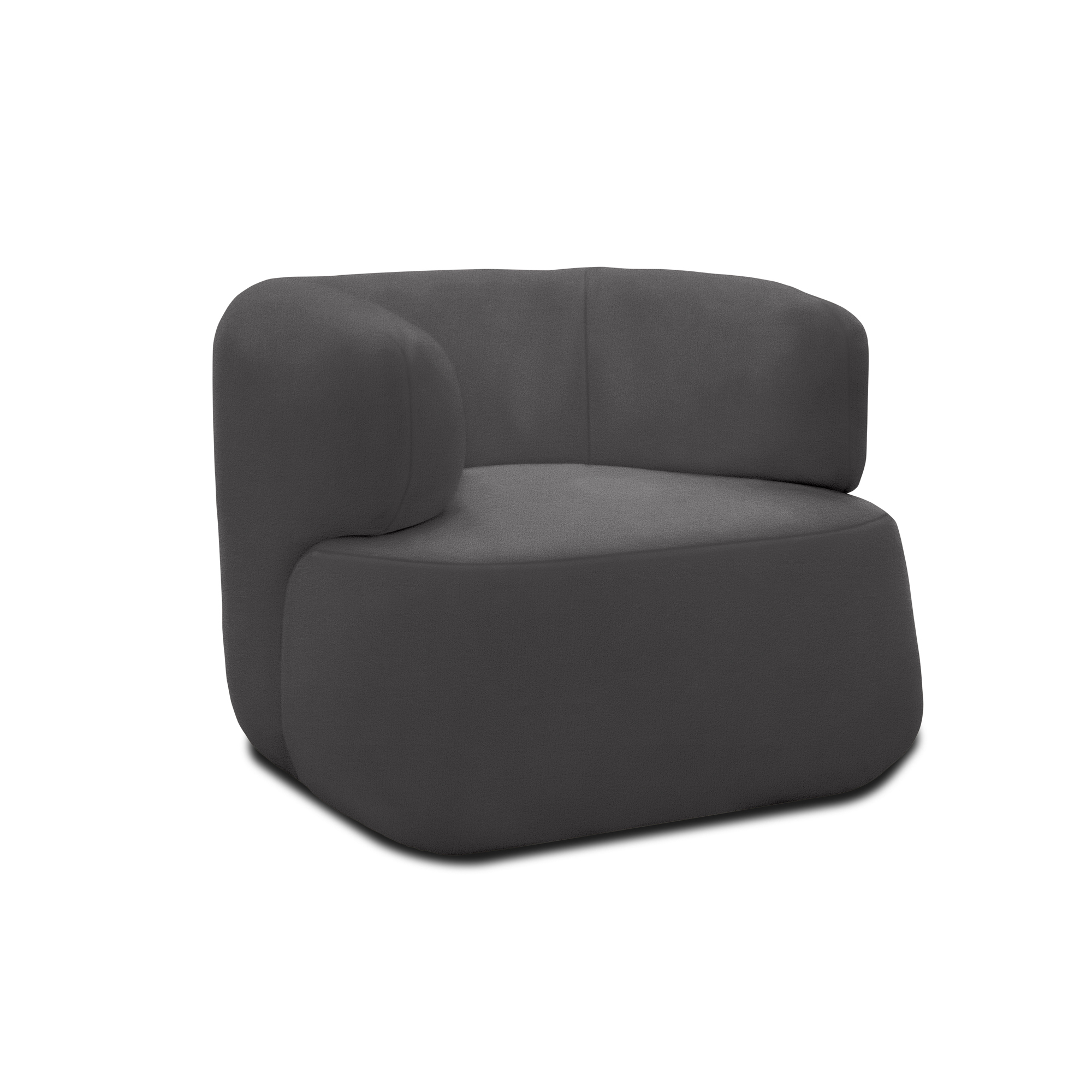 Sessel 800 012, Armsessel, Teddy-Stoff, 90 x 86 x 71 cm (BxTxH), dunkelgrau