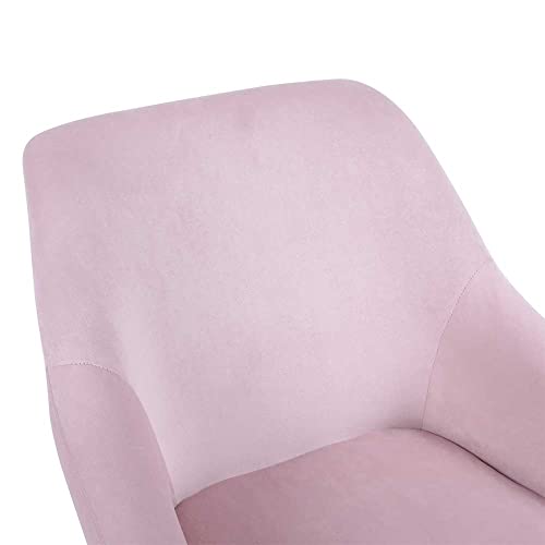 BAKAJI Poltrona Sedia a Dondolo Relax Casa Rivestimento in Tessuto Struttura Legno Imbottita Piedi in Metallo Base Dondonlante Legno Dimensione 60 x 78 x 78 cm Design Moderno Scandinavo (Rosa) : Casa e cucina