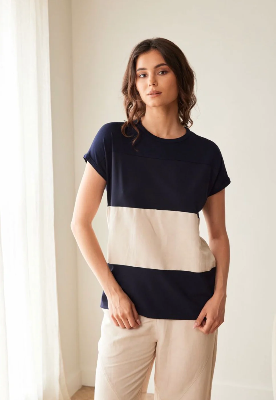 Peruzzi Stripe Linen Top