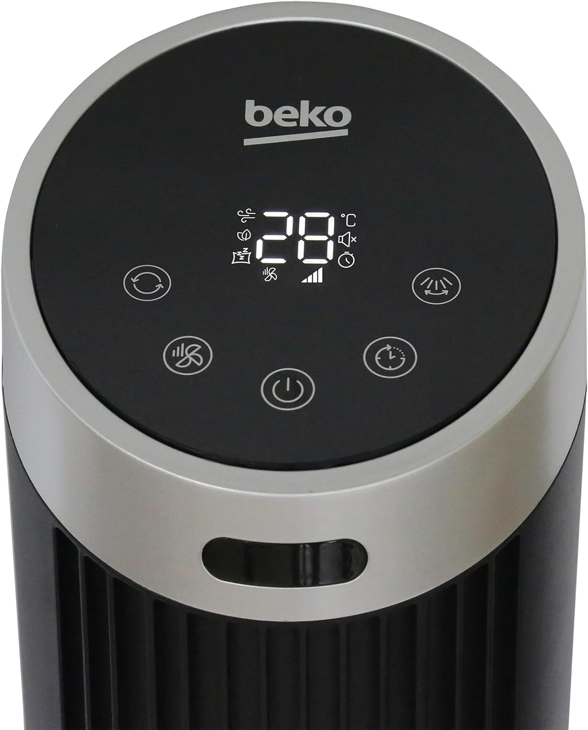 Beko EFW6900B Digital Tower Fan, 45W, 4 Speed, LED Display, Oscillation 70°, Timer 24h, Black