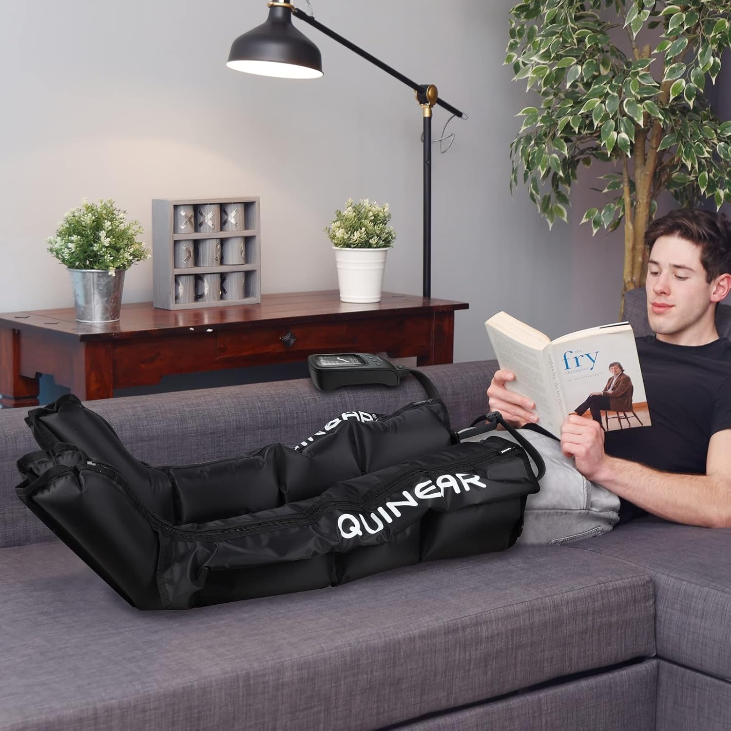 QUINEAR Air Compression Recovery Boots, Sequential Massage, Medium