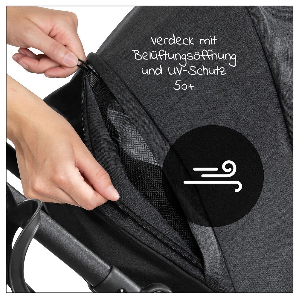 Kombi-Kinderwagen Vision X Duoset Black - Melange Black