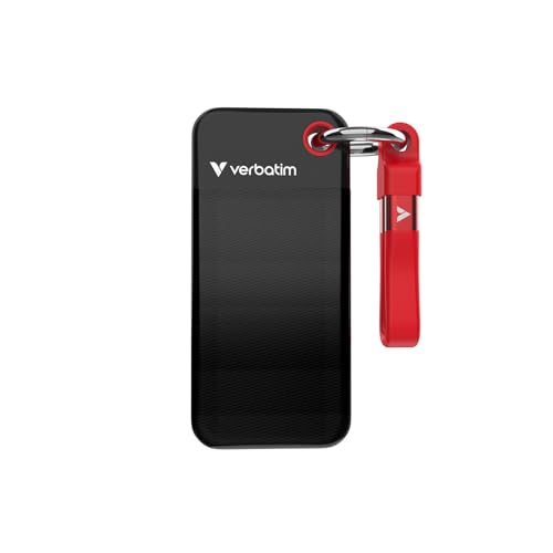 Verbatim Pocket SSD, 1 TB, Hard Disk Esterno, Portable Solid State Drive USB 3.2 Gen 2, per Mac, PC e console di gioco, nero/rosso : Informatica