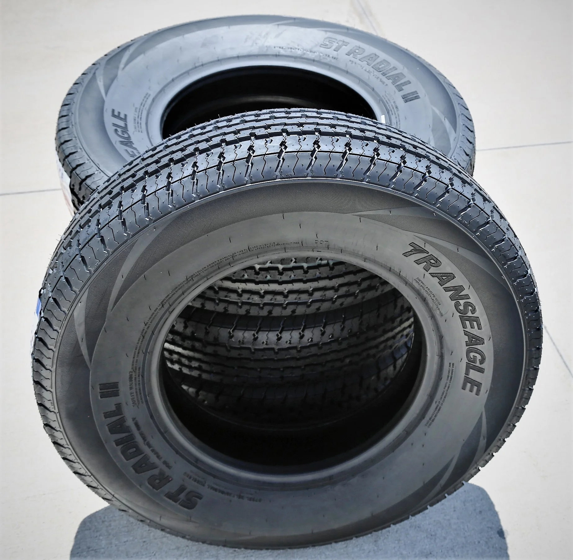 Pair of 2 Transeagle ST Radial II Steel Belted ST205/75R15 205/75R15 107/102L D 8 Ply Trailer Tires