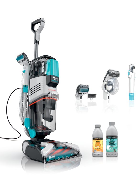 Shark 2025 – CarpetXpert con tecnologia Stainstriker, pulitore verticale per tappeti e tappezzeria con smacchiatore integrato – Bianco