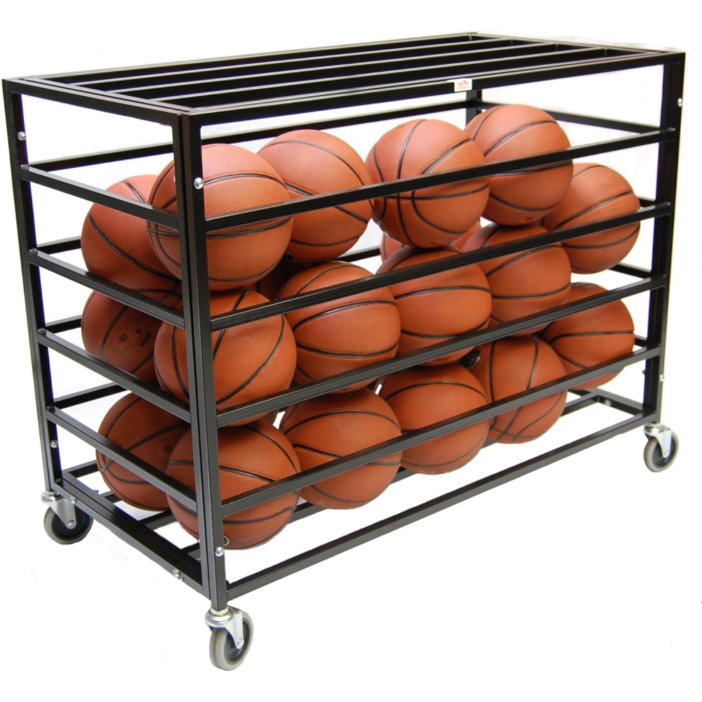 Trigon Lockable Ball Storage Cart Rolling Indoor Outdoor Gym
