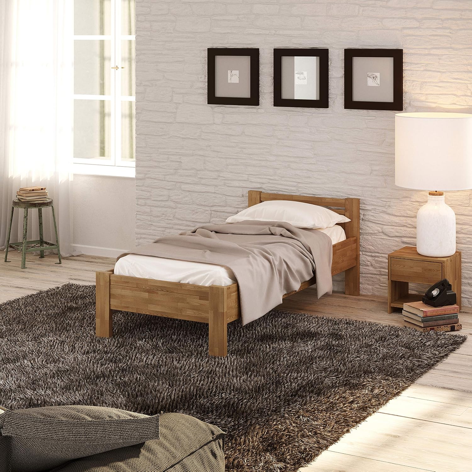 Krok Wood Seniorenbett SiSi aus Massivholz (Eiche, 100 x 200 cm)