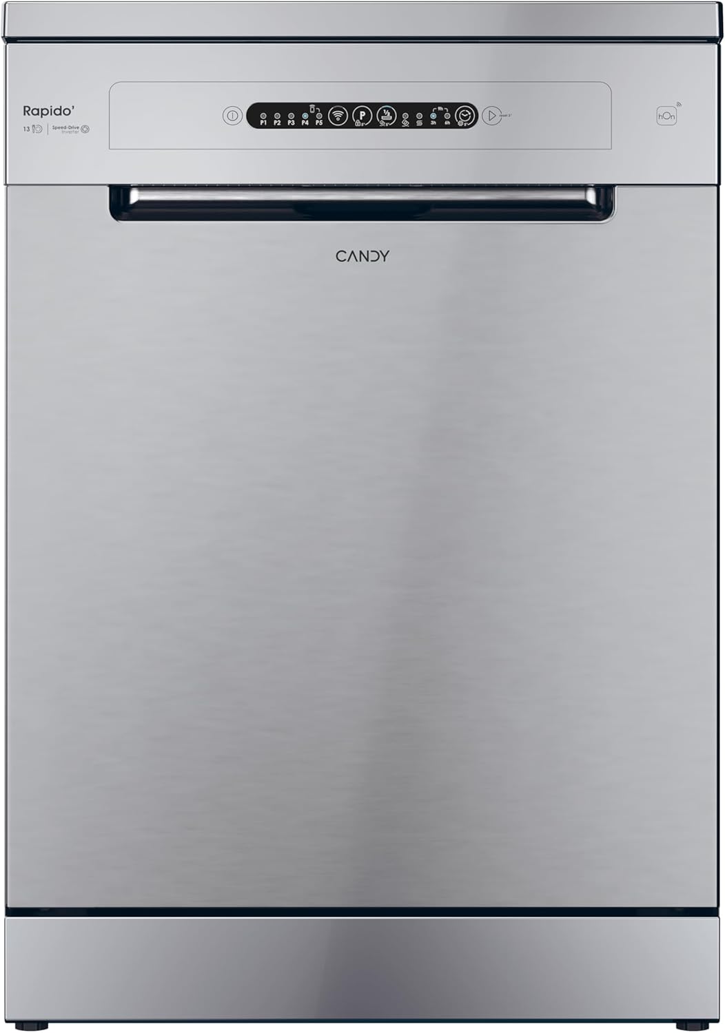 Candy Rapido' Lavastoviglie a Libera Installazione 60 cm, 13 Coperti, 5 Programmi, Partenza Ritardata fino a 9h, Ciclo Rapido 49 Min, Classe C, AxLxP 85x59,7x59,8 cm, Metal - CF 3C7L1S